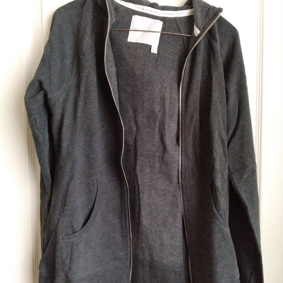 Victoria's Secret VS zip up hoodie shirt jacket, charcoal gray, NEW - Picture 3 of 11